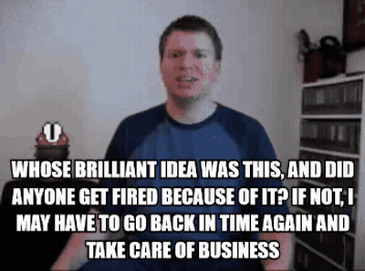 A Man In A Blue Shirt Says Whose Brilliant Idea Was This And Did Anyone Get Fired GIF