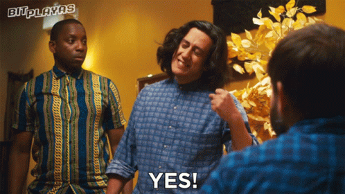A Man In A Blue Shirt Says Yes GIF