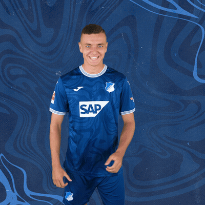 A Man In A Blue Shirt That Says Sap On It GIF