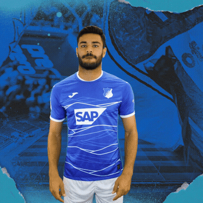 A Man In A Blue Shirt That Says Sap On It GIF