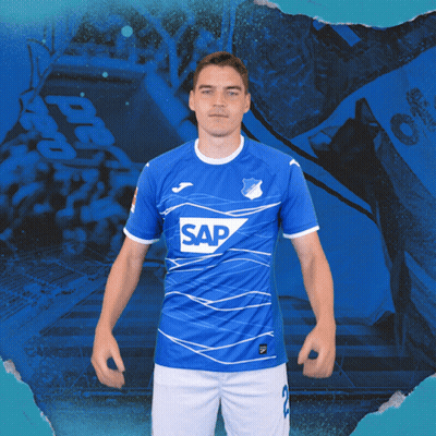 A Man In A Blue Shirt That Says Sap On It GIF
