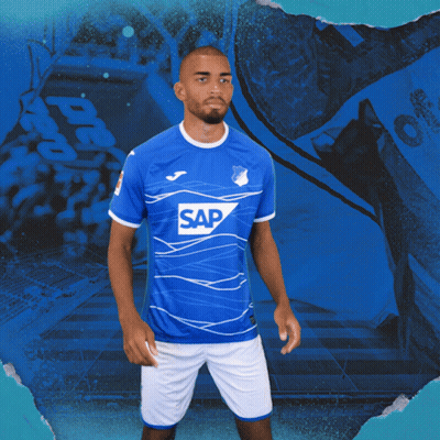 a man in a blue shirt with the word sap on the front