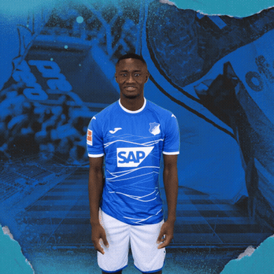 A Man In A Blue Shirt With The Word Sap On The Front GIF
