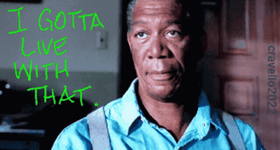 A Man In A Blue Shirt With The Words I Gotta Love With That Written In Green GIF