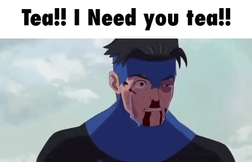 A Man In A Blue Suit Is Crying With Blood On His Face . GIF