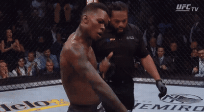 A Man In A Boxing Ring With A Ufc Tv Logo In The Corner GIF