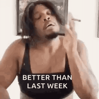 A Man In A Bra Is Smoking A Cigarette While Wearing A Bra . GIF