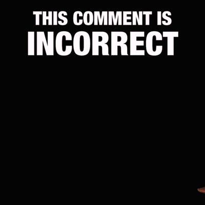 A Man In A Brown Coat Stands In Front Of A Black Background That Says " This Comment Is Incorrect " GIF