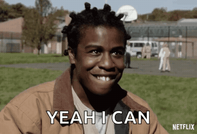 A Man In A Brown Jacket Is Smiling And Says Yeah I Can . GIF