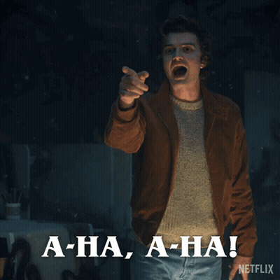 A Man In A Brown Jacket Says A-Ha A-Ha On A Netflix Poster GIF