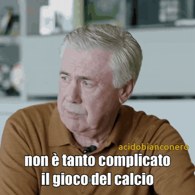 A Man In A Brown Shirt With The Words Non E Tanto Complicato Il Gioco Del Calcio Below Him GIF