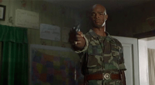 A Man In A Camouflage Uniform Says If He 'S Still In There He Ain T Happy GIF