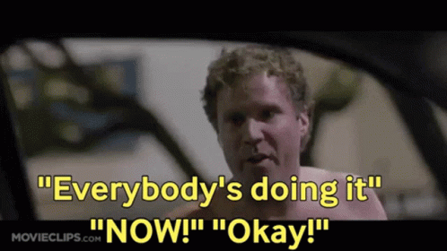 A Man In A Car Says " Everybody 'S Doing It Now " GIF