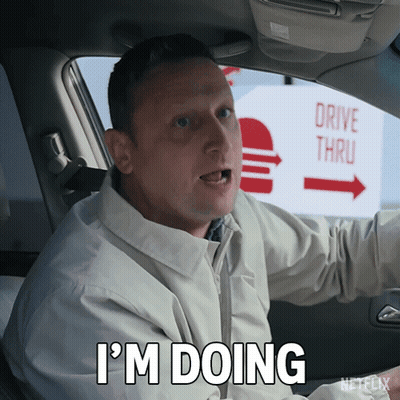 A Man In A Car Says " I 'M Doing " GIF