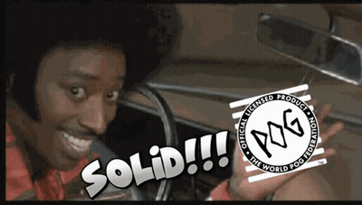 A Man In A Car With The Word Solid On The Bottom GIF