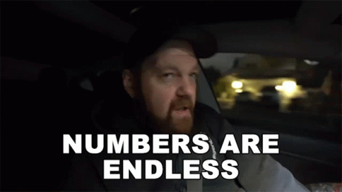 A Man In A Car With The Words Numbers Are Endless GIF