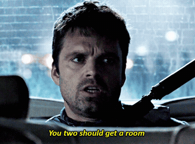 A Man In A Car With The Words You Two Should Get A Room Below Him GIF
