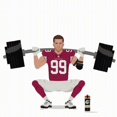 A Man In A Cardinals Jersey Is Lifting A Barbell GIF