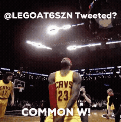 A Man In A Cavs Jersey Is Jumping In The Air GIF