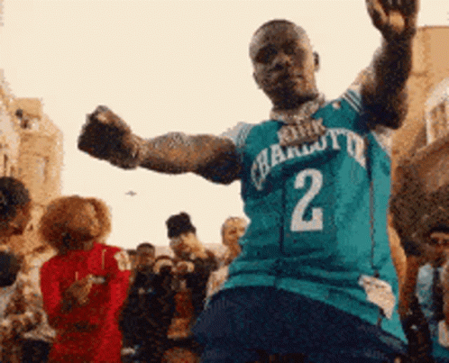 A Man In A Charlotte Jersey With The Number 2 GIF