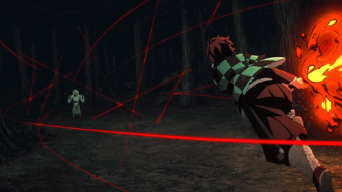 A Man In A Checkered Shirt Is Holding A Sword And A Fireball GIF