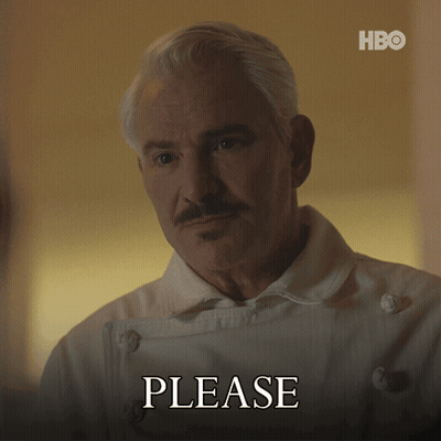 a man in a chef 's coat says " share it now " in front of a hbo logo