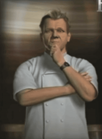A Man In A Chef 'S Uniform Has His Arms Crossed And Is Wearing A Watch GIF