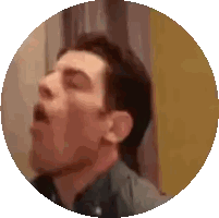 A Man In A Circle With His Mouth Open Sticker