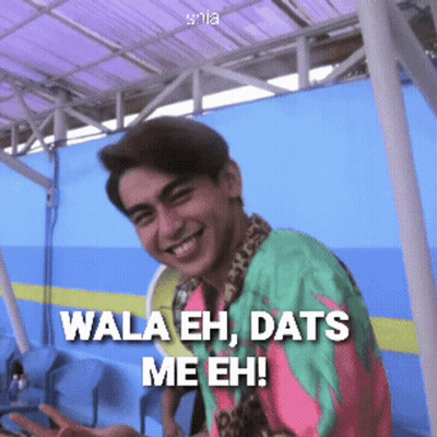 A Man In A Colorful Shirt Says " Wala Eh Dats Me Eh ! " GIF