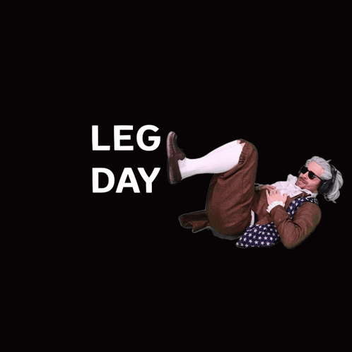 A Man In A Costume Is Doing A Leg Day Routine GIF