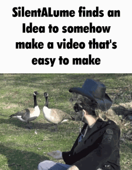 A Man In A Cowboy Hat Is Sitting In The Grass With Geese In The Background GIF