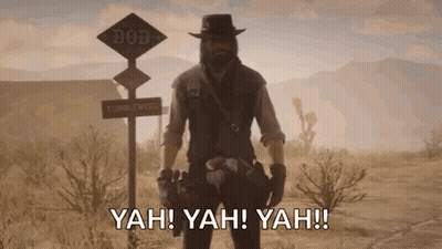 A Man In A Cowboy Hat Is Standing In Front Of A Sign That Says Tumbleweed GIF