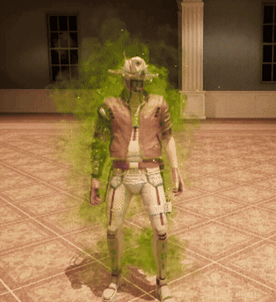 A Man In A Cowboy Hat Is Surrounded By A Green Glow GIF