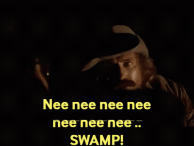 A Man In A Cowboy Hat Says Nee Nee Nee Nee Nee Swamp GIF
