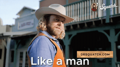 A Man In A Cowboy Hat With The Words Like A Man On The Bottom GIF