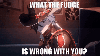 A Man In A Cowboy Hat With The Words What The Fudge Is Wrong With You Below Him GIF