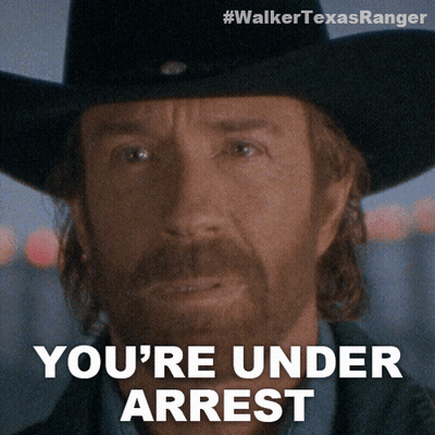 A Man In A Cowboy Hat With The Words You 'Re Under Arrest GIF