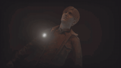 A Man In A Dark Room With A Flashlight GIF