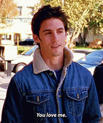 A Man In A Denim Jacket Is Saying You Love Me GIF