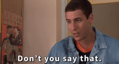 A Man In A Denim Jacket Says Don 'T You Say That GIF