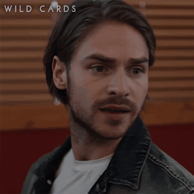 A Man In A Denim Jacket Says " Get Us Some Coffee Will Ya ? " GIF