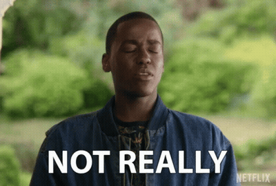 A Man In A Denim Jacket Says Not Really In A Netflix Ad GIF