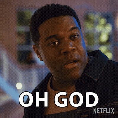 A Man In A Denim Jacket Says Oh God Netflix On The Bottom GIF
