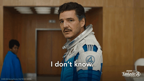 A Man In A Fantastic 4 Outfit Says I Don 'T Know GIF