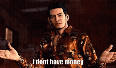 A Man In A Floral Shirt Is Making A Funny Face And Says `` I Dont Have Money '' . GIF