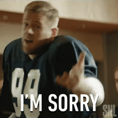 A Man In A Football Jersey Says I 'M Sorry Snl GIF