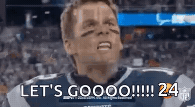 A Man In A Football Uniform Is Screaming And Saying `` Let 'S Goooo !!! 24 '' . GIF