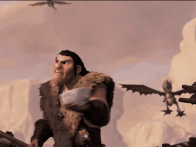 A Man In A Fur Coat Holds A Small Dragon In His Hand GIF