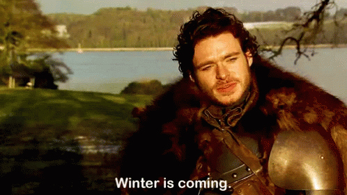 A Man In A Fur Coat Says Winter Is Coming . GIF