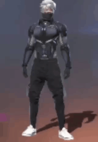 A Man In A Futuristic Suit And Helmet Is Dancing . GIF